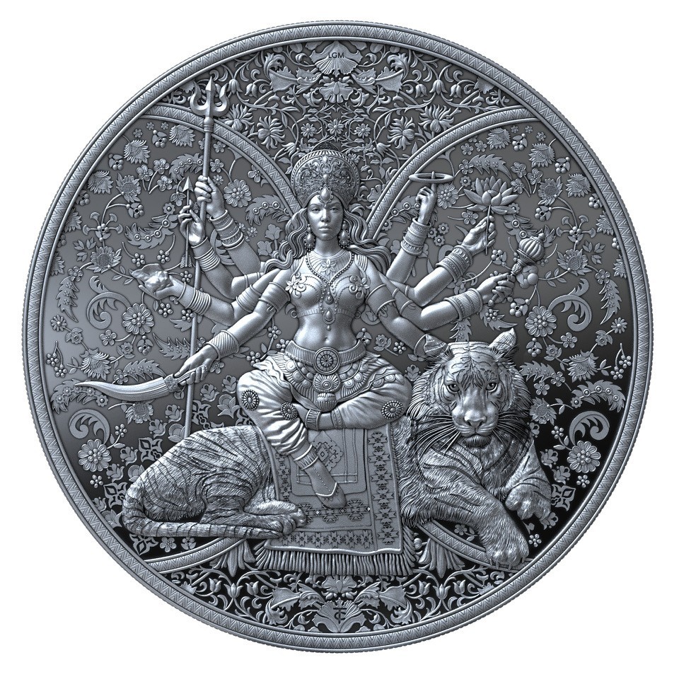 2026 Cameroon Hindu Goddess Durga 1 oz Silver HR proof Coin w/COA