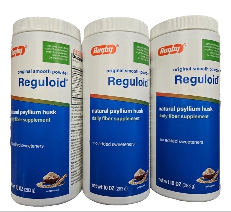 Rugby REGULOID Laxative Powder SUGAR FREE Reg Flavor 10oz ( 3 pack ) ^^
