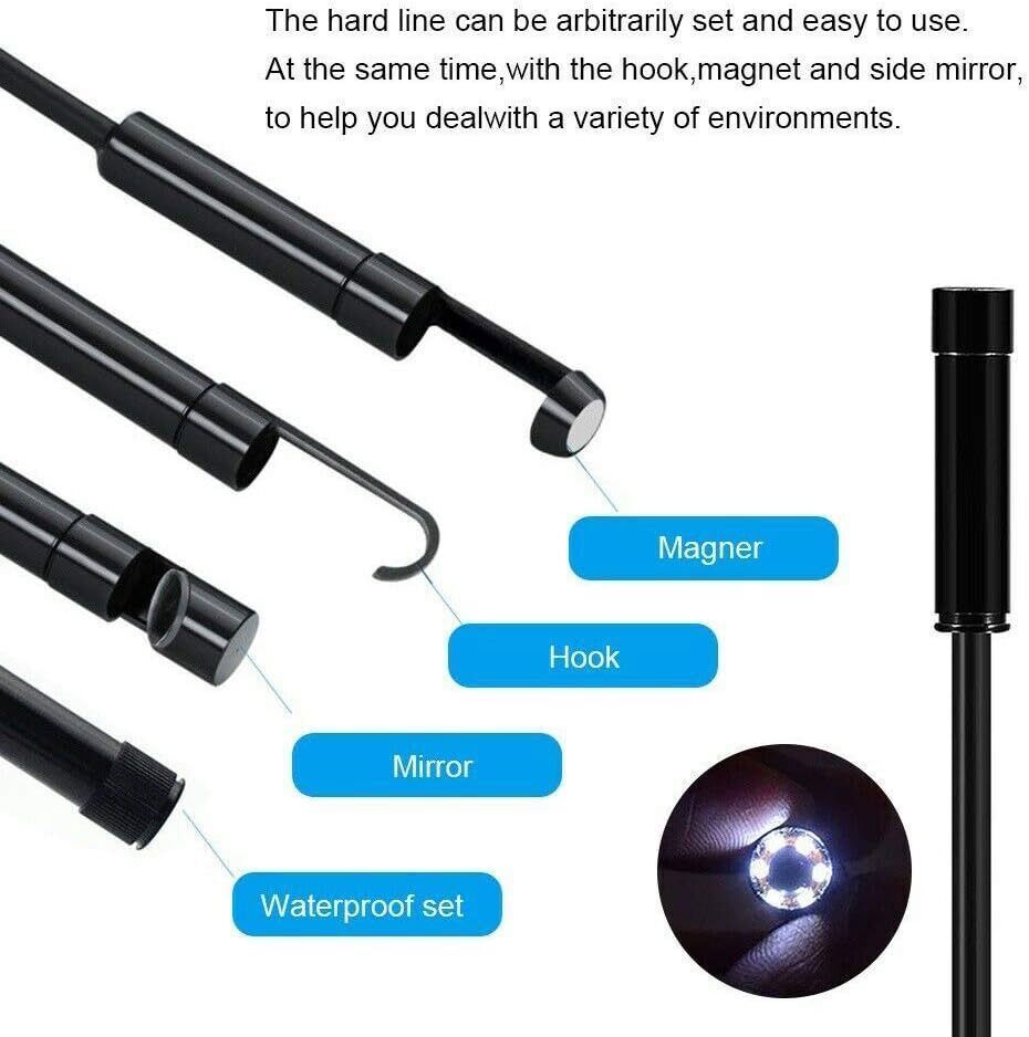 1M Endoscope Camera with Light HD Borescope Waterproof Inspection Snake Camera