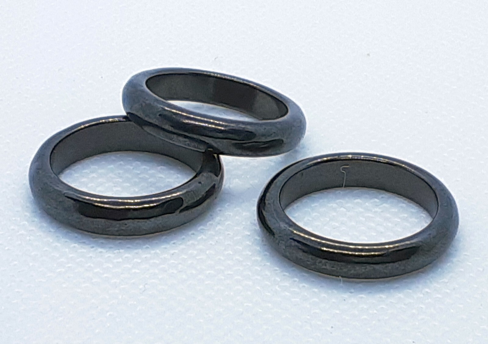 Ring Hematite Size 7.75 Natural Stone Thin Band
