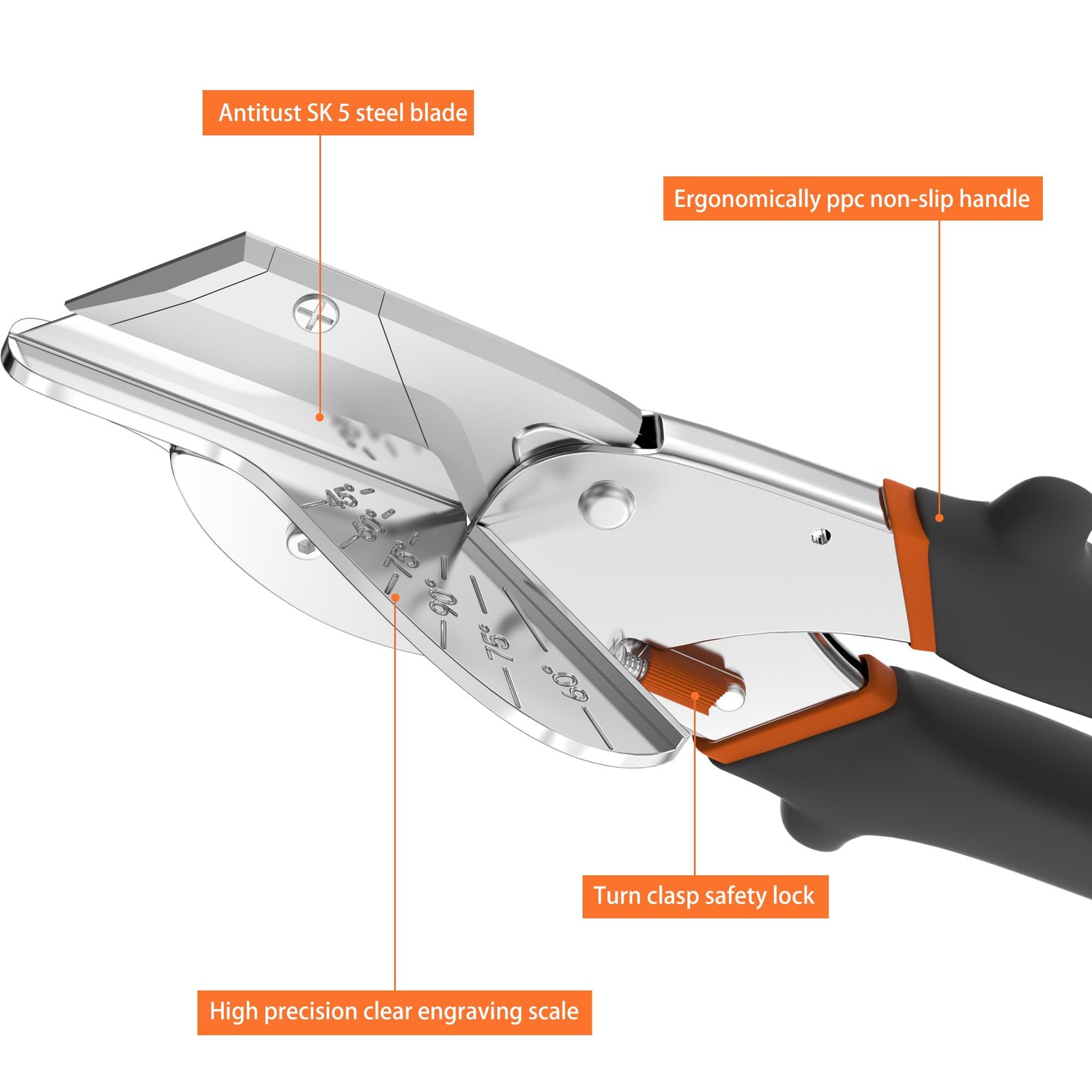 Multi-Angle Miter Shear Cutter with 10 Extra Blades, 45-135 Degree Adjustable...