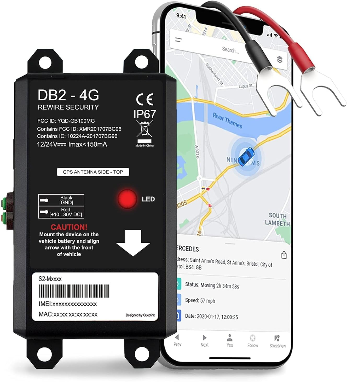 REWIRE SECURITY DB2-4G GPS Tracker for Vehicles – Real-Time Vehicle Tracking