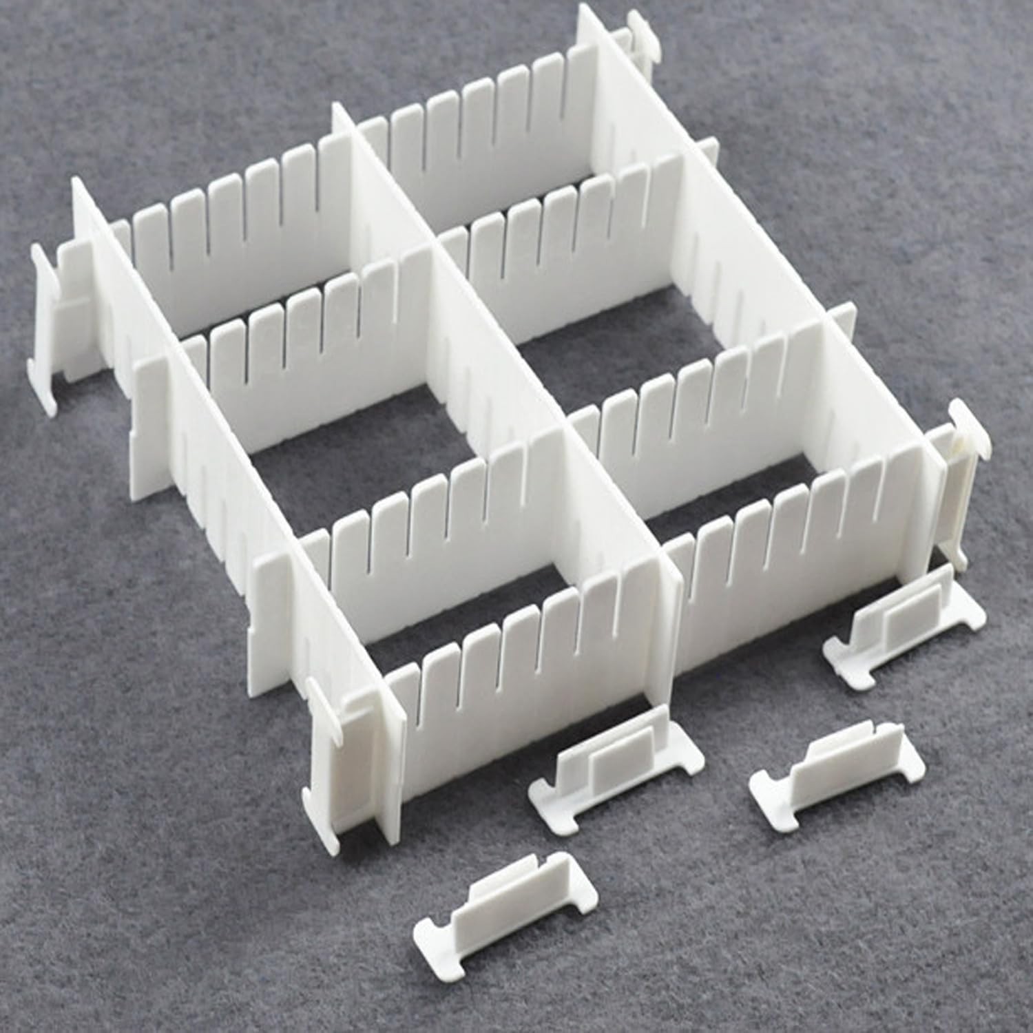 22 Pack Drawer Divider Clips Holder Plastic Mount Fixing Buckle Corner Angle