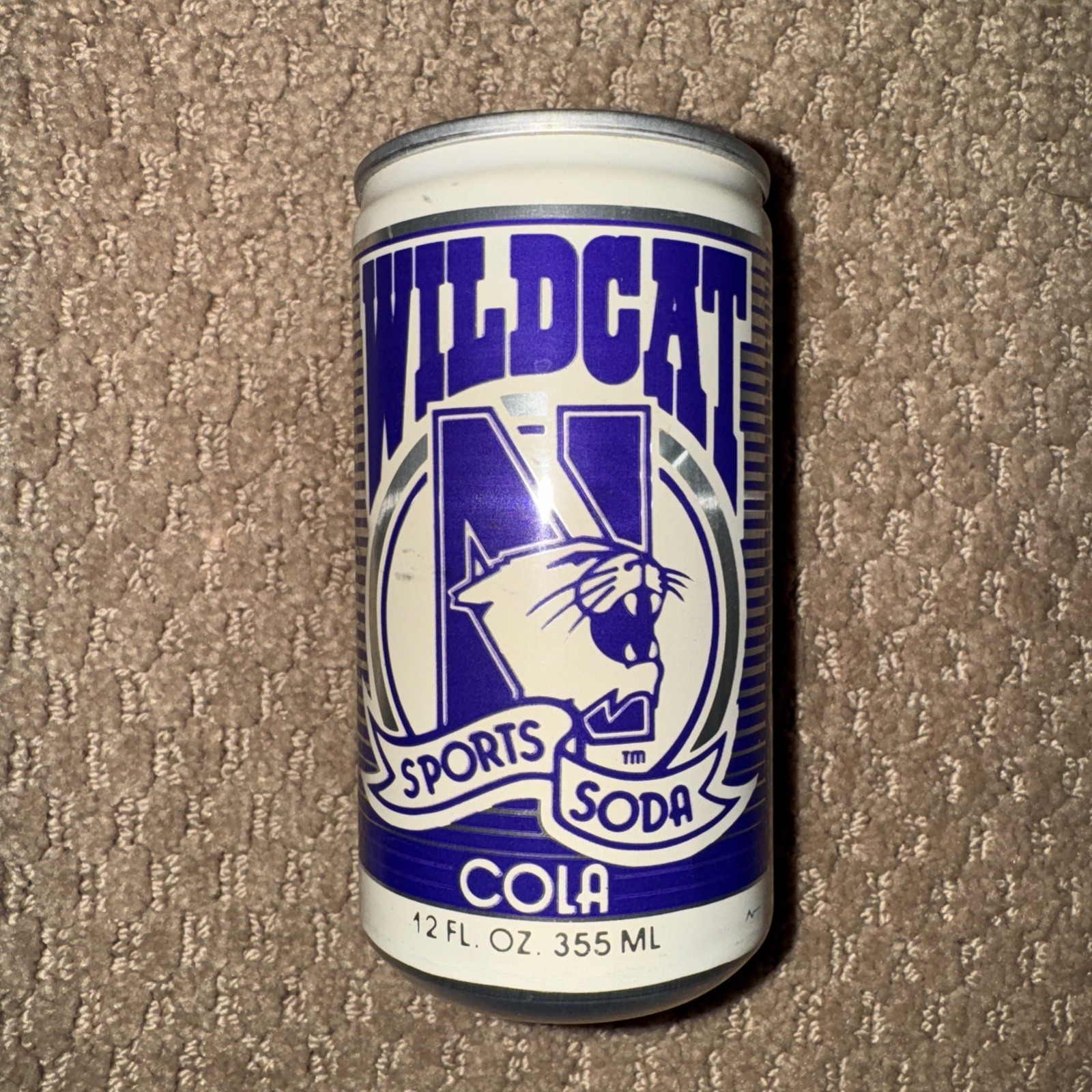 Vintage 1984 Northwestern IL Wildcats Football Sports Soda Cola Empty Can