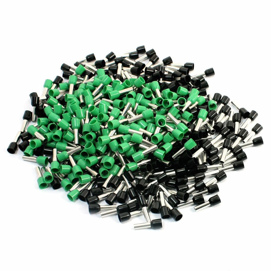 380Pcs 10AWG Wire E6012 Metal Tube Pre-Insulated Ferrules Terminals Black Green