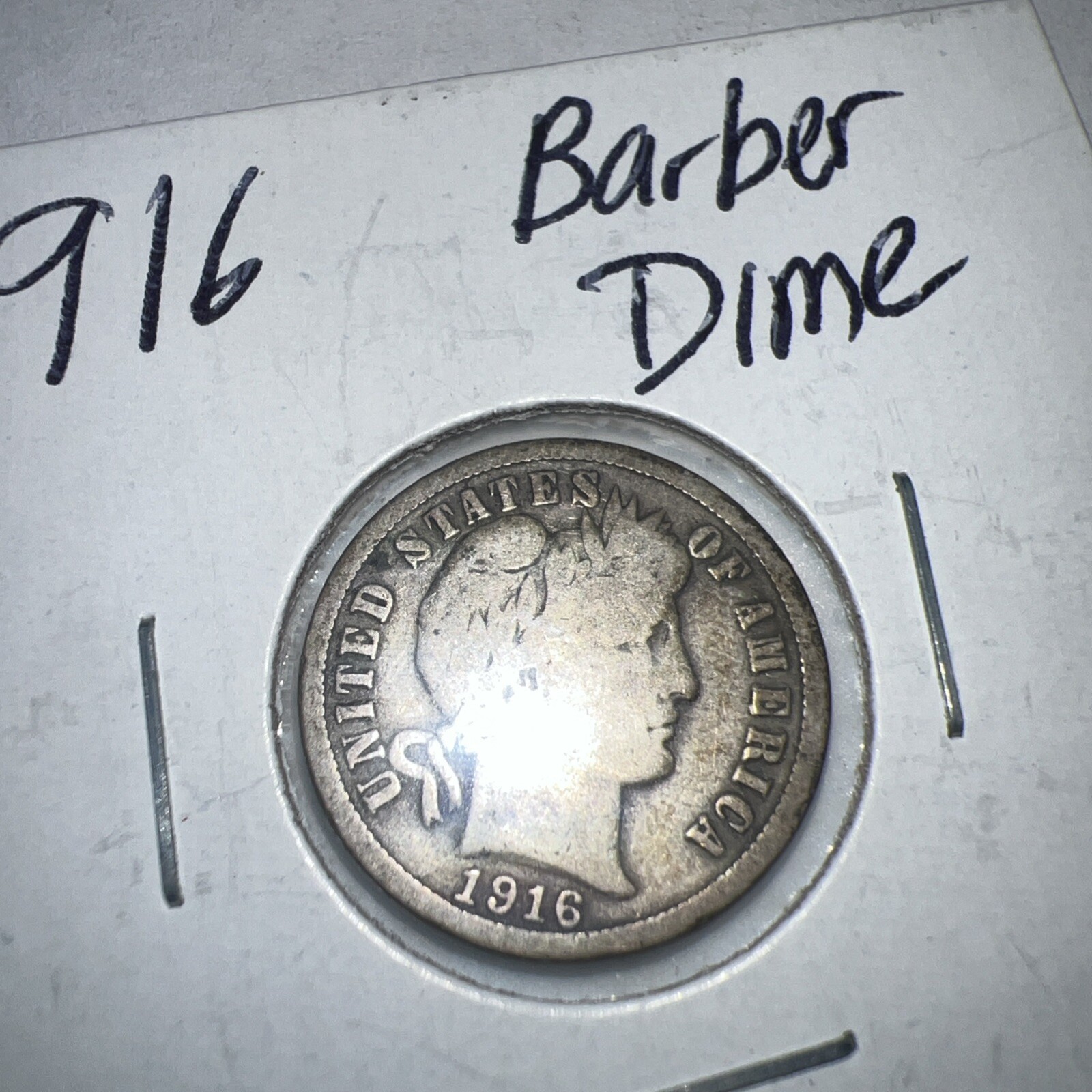1916 Barber Dime (P) No Mint Mark