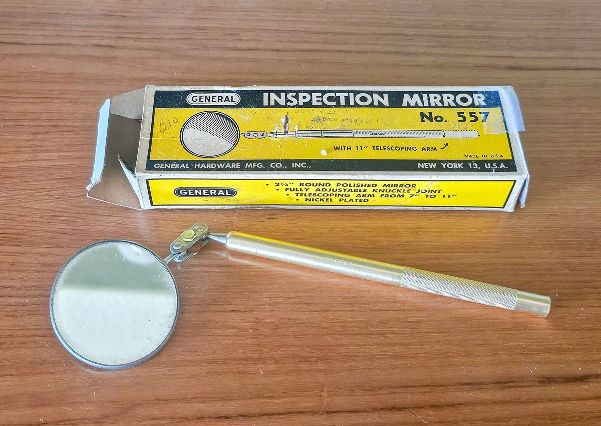 Vintage General No. 557 Inspection Mirror Telescoping USA w/ Original Box