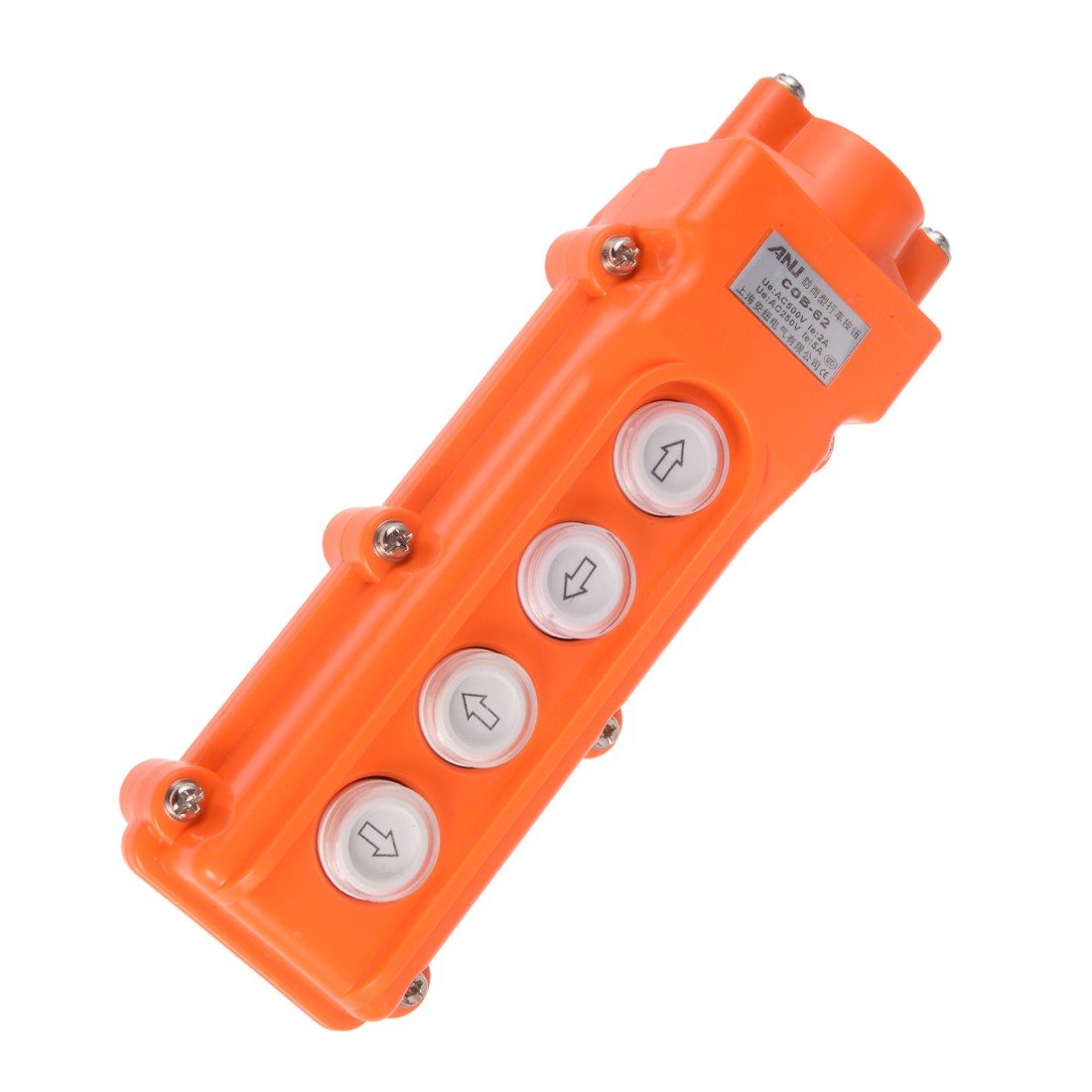 Hoist Crane Pendant Control Station Push Button Switch 4 Ways Orange DIY