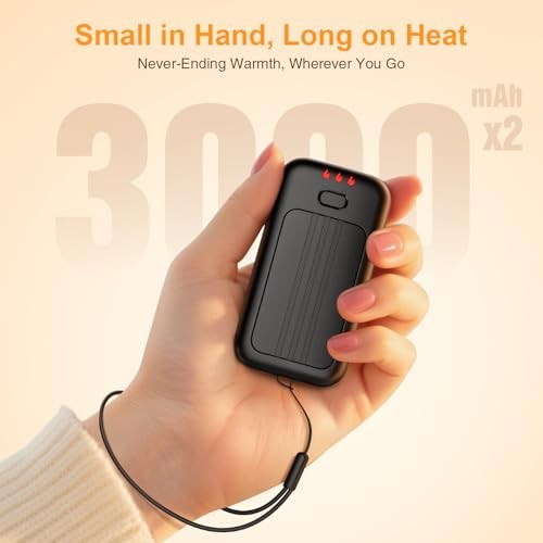 Hand Warmers, 2 Pack Rechargeable Hand Warmer, Pocket Heating Electric Black