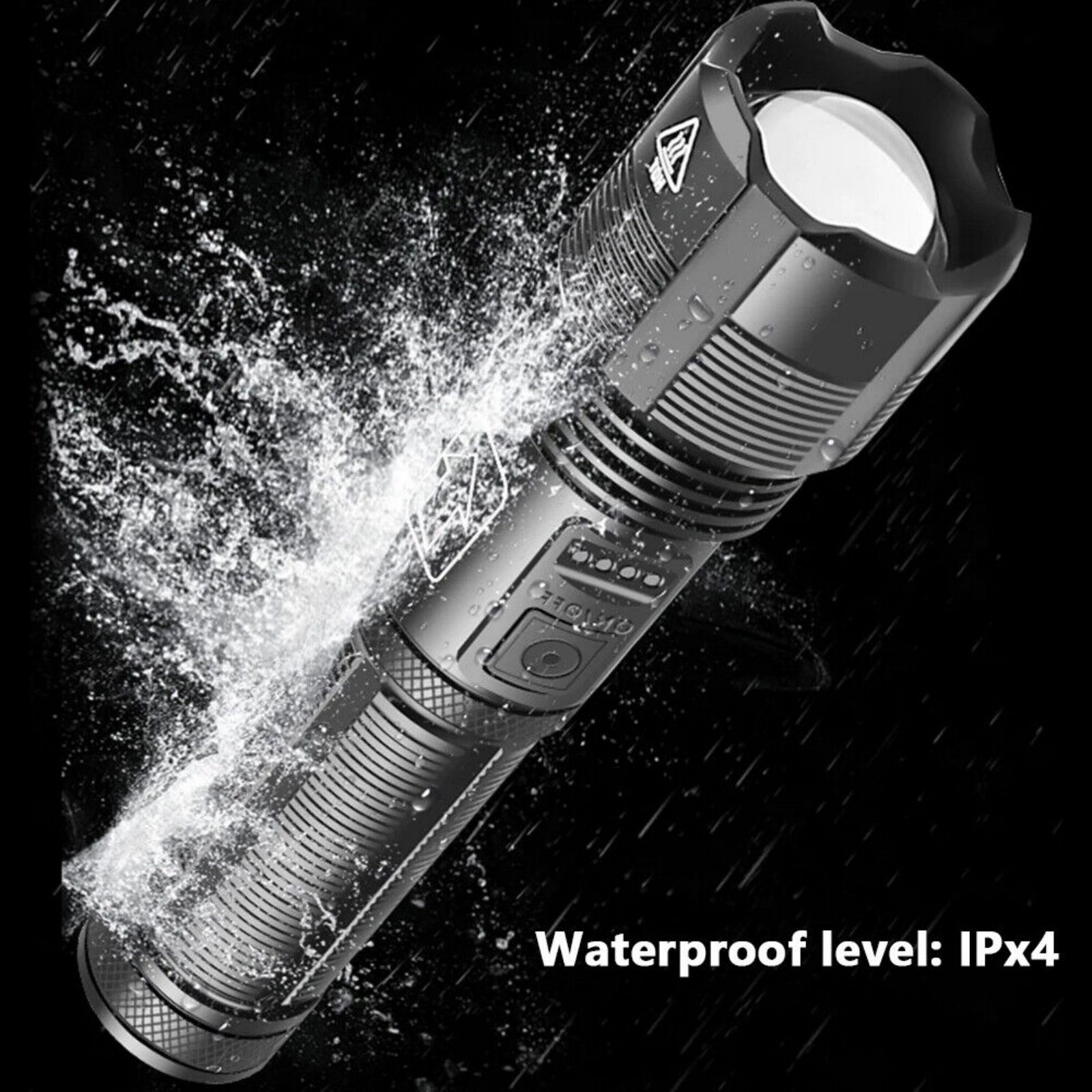 LED Flashlight 1000 lumens Super Bright Tactical Rechargeable Retractable Zoom