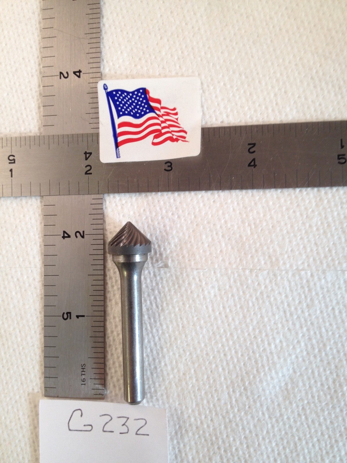 1 NEW FALCON / SGS 1/4" SHANK CARBIDE BURR SK-5 SINGLE CUT 90° ANGLE (G232)