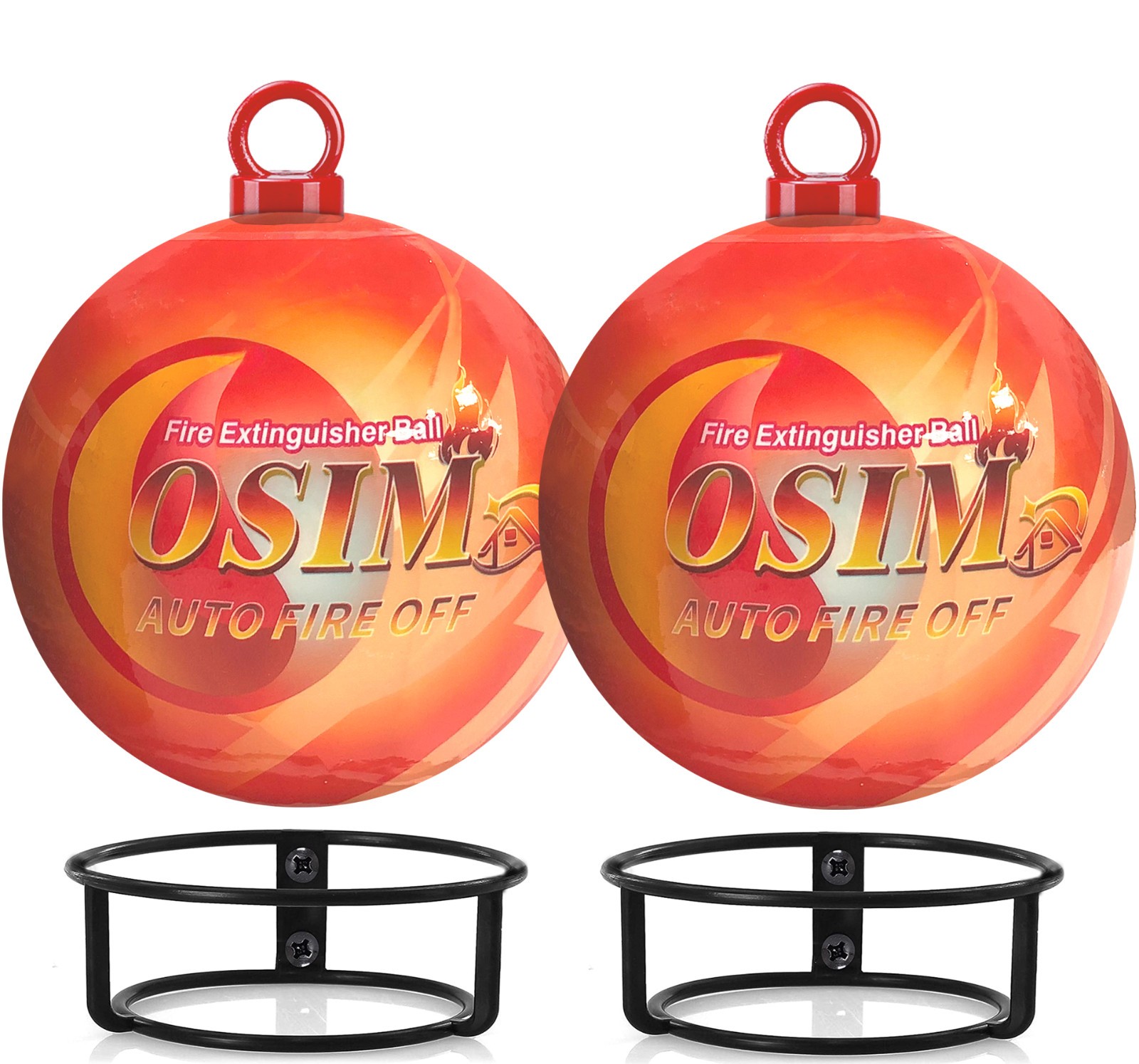 2 PCS Portable Automatic Fire Ball Extinguisher with Bracket and Hook Mount