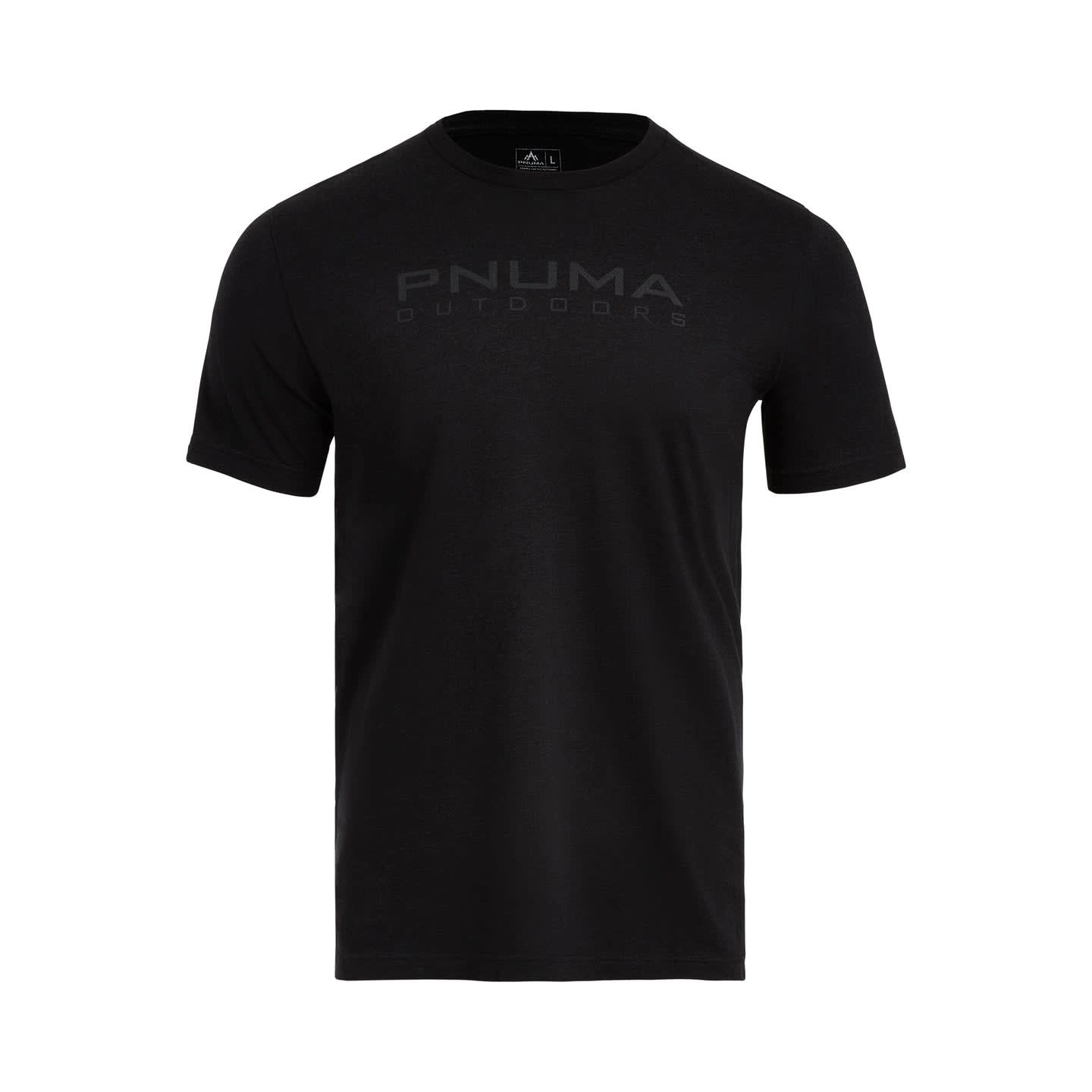 Pnuma Outdoors Dark Whitetail Tee Shirt Black Crew Neck (SS-TS-DW-BL)