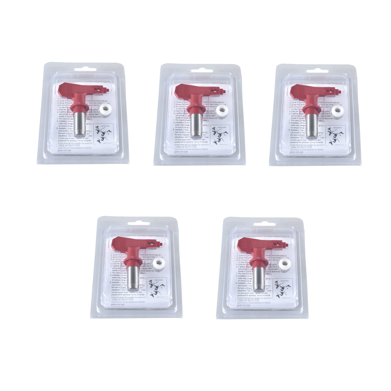 311# 5 Pack Airless Spray Gun Tips Red Paint Sprayer Fit For Titan Wagner