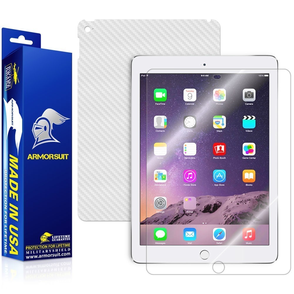 ArmorSuit Apple iPad Air 2 Screen Protector + White Carbon Fiber Made in USA