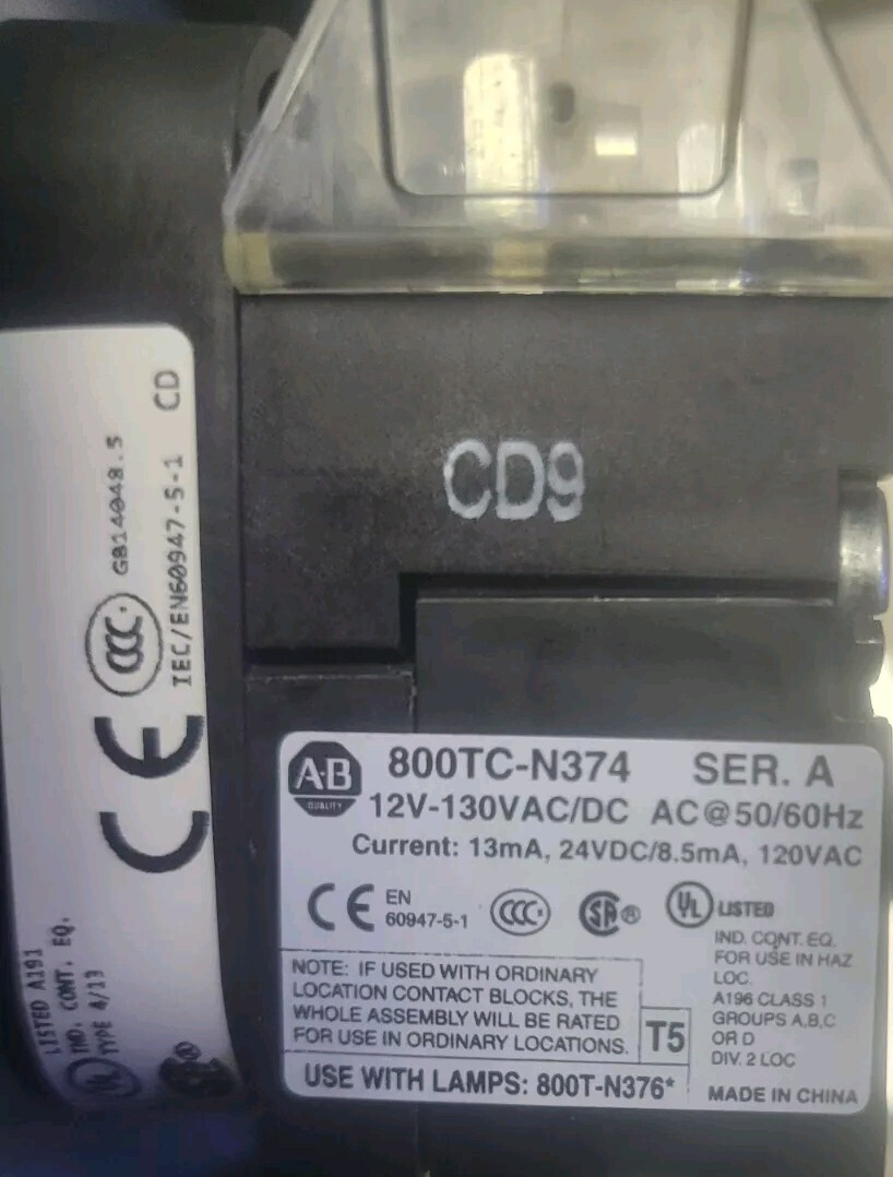 ALLEN BRADLEY PUSH-PULL DEVICE WITH ENCLOSURE 800TC-N374