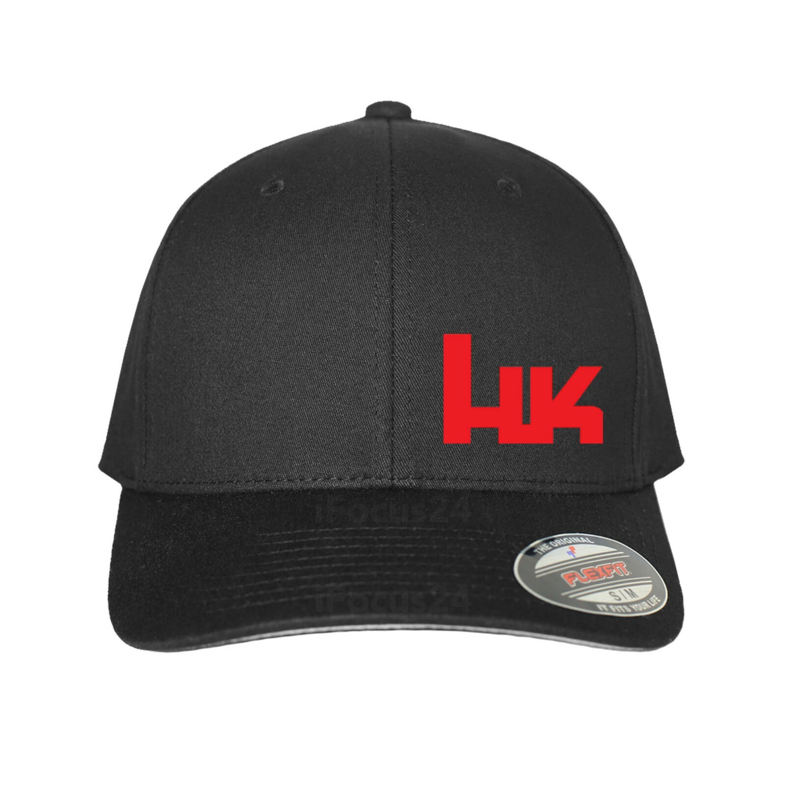He.ck.ler & Ko.ch H K Embroider Logo Fitted Flex Fit Hat Black 2A Tactical Cap