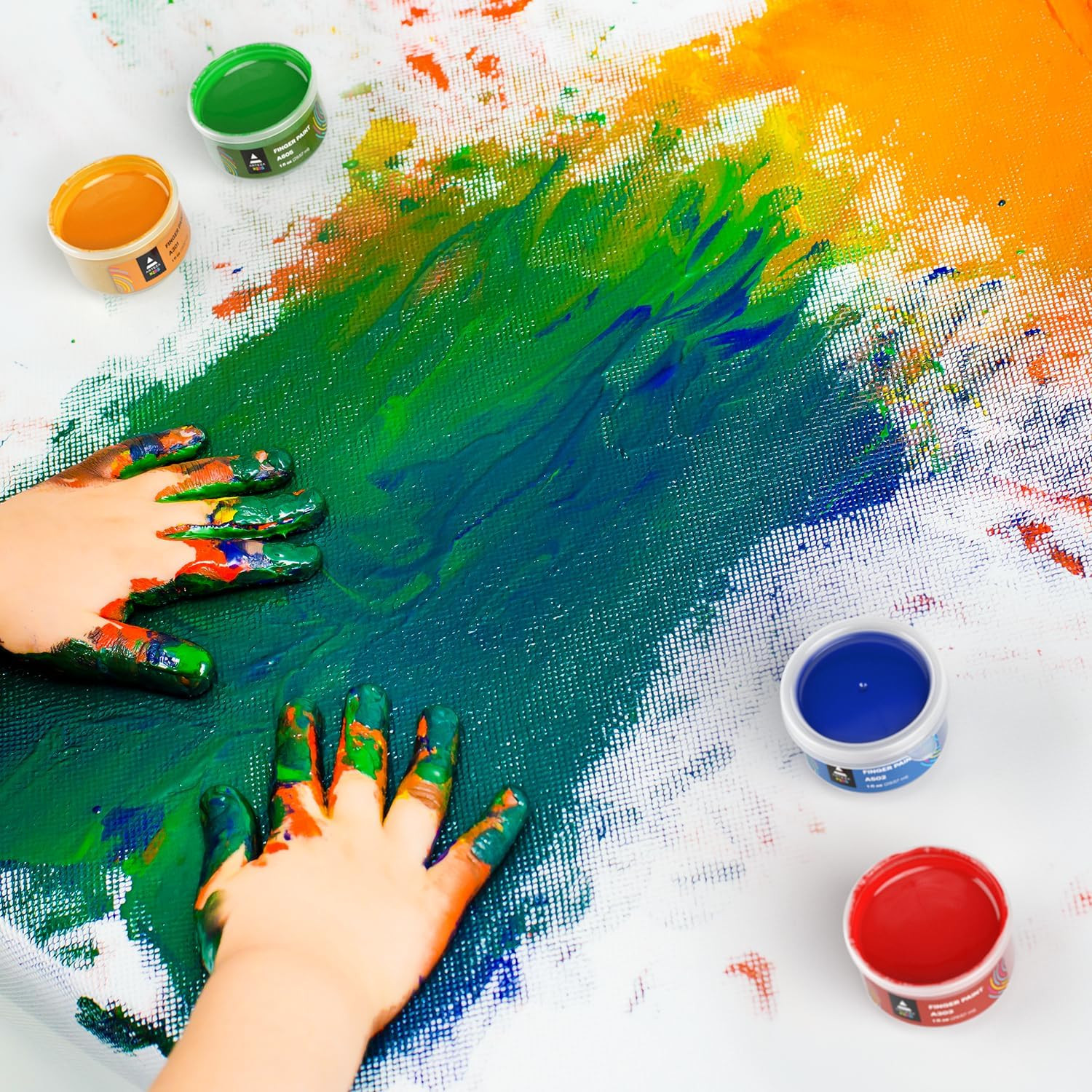 30 Finger Paint Set, 1 Fl Oz, Non- Washable Finger Paint Kit for Kids, Art Suppl