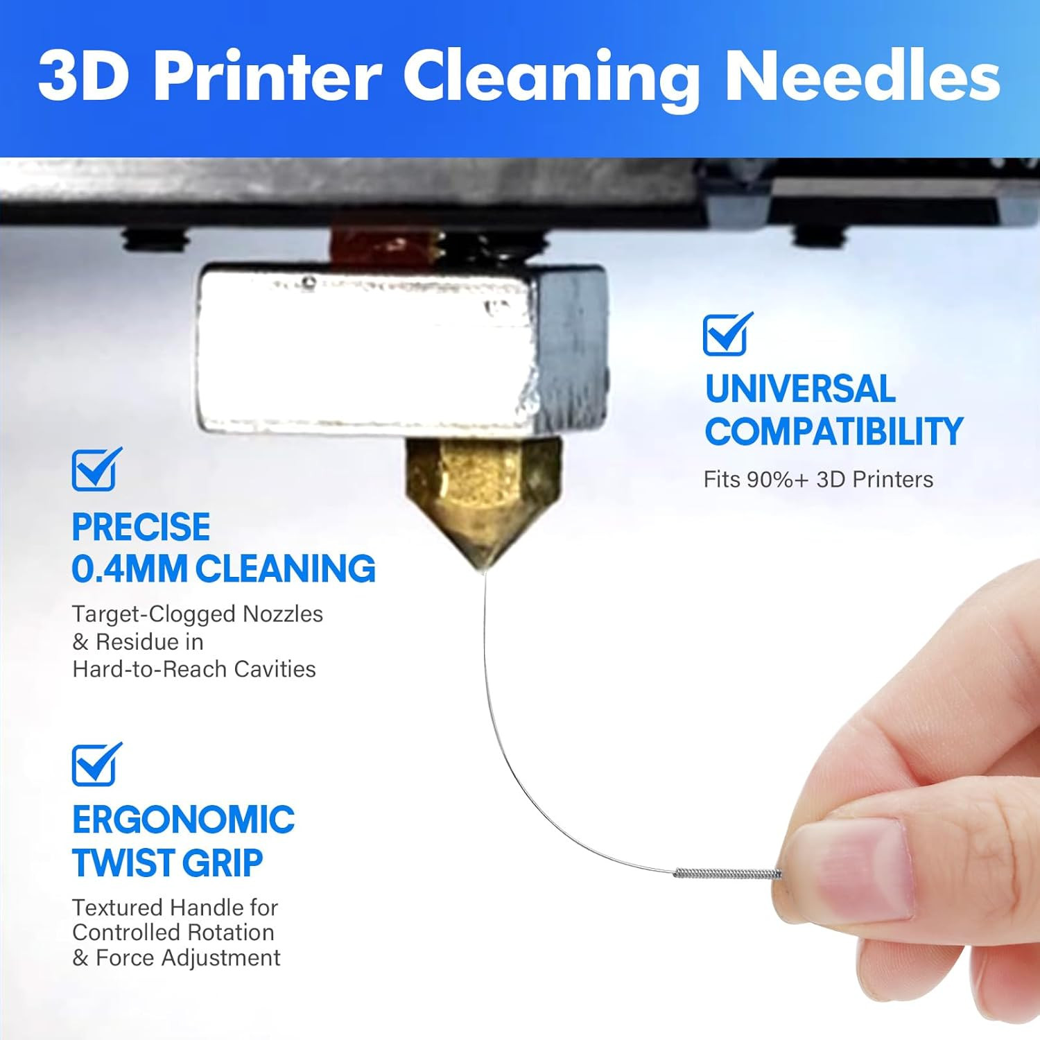 22Pcs 3D Printer Nozzle Cleaning Kit – Nozzle Cleaner 3D Printer with 1.5Mm