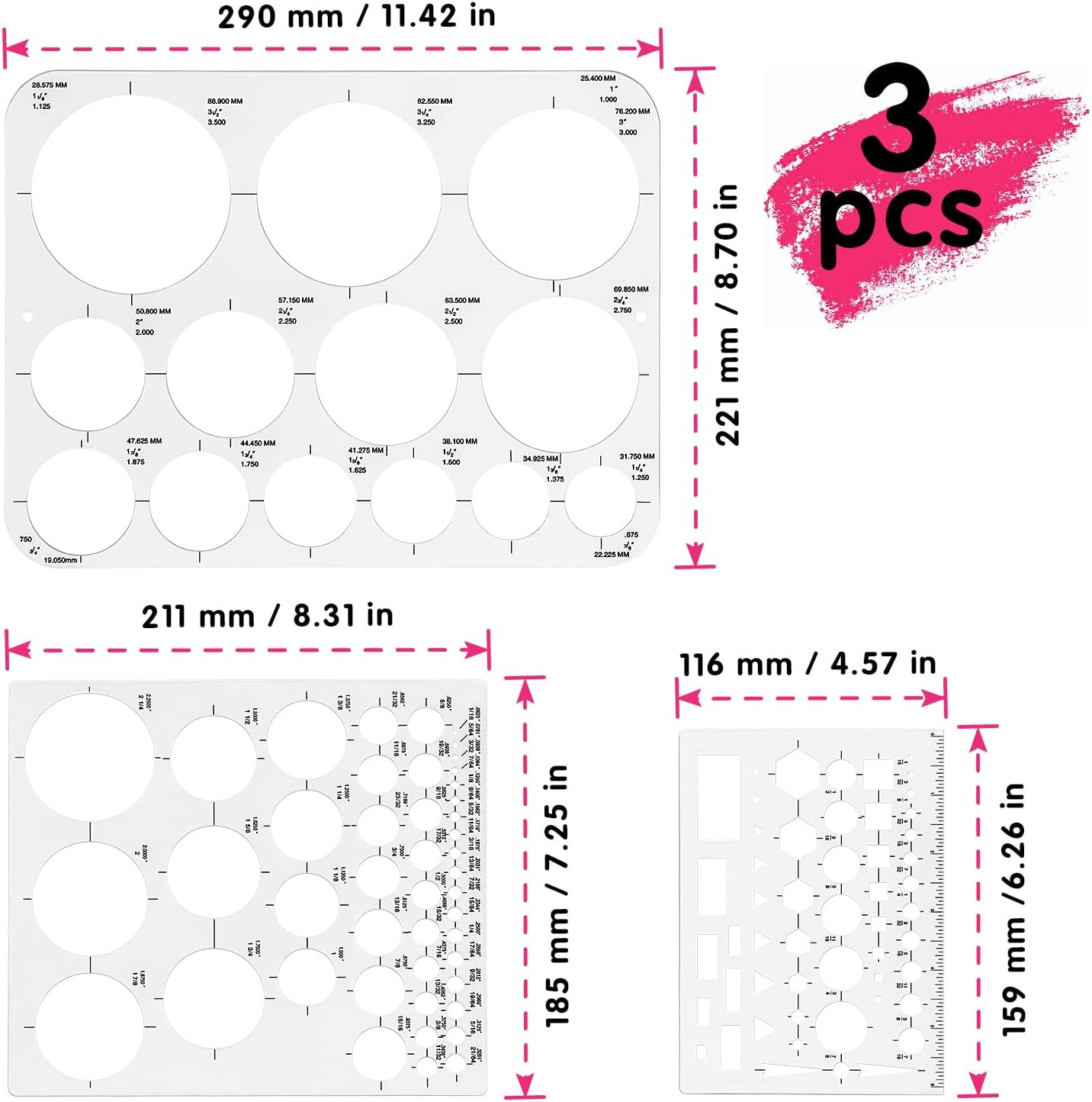 Tamaki Circle Template Circle round Stencil Templates for Drafting for Office an