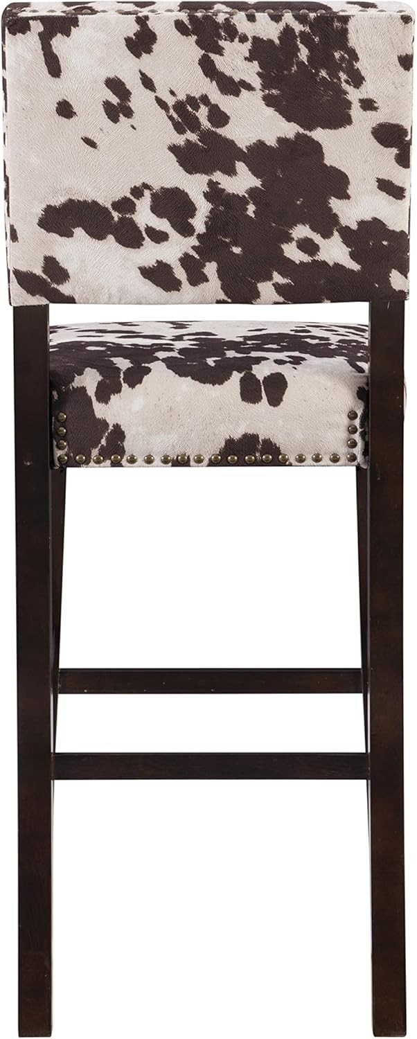 Udder Madness Corey Bar Stool 19"W x 22.5"D x 44.75"H Brown