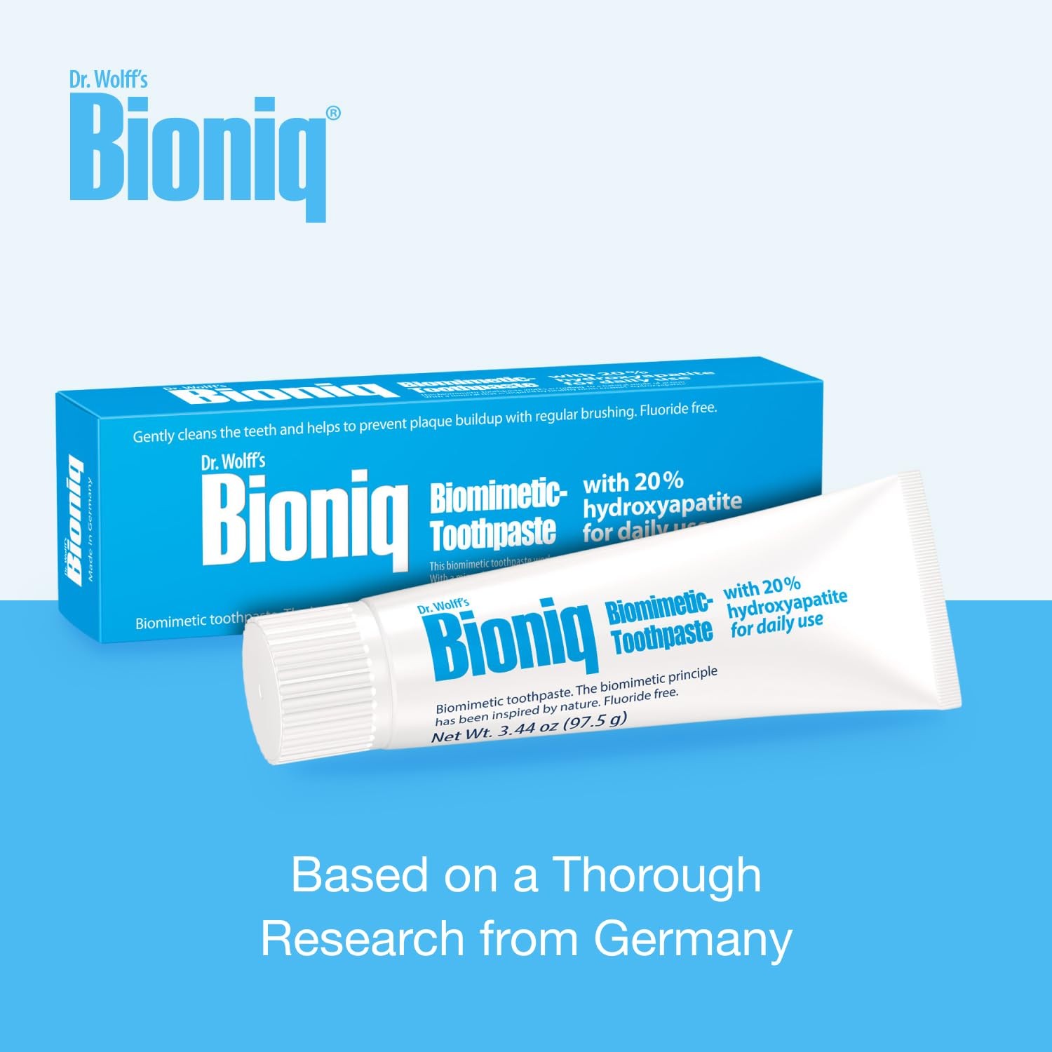 20% Hydroxyapatite Toothpaste 3.44 Oz, Fluoride Free, BioHAP Toothpaste, Natural