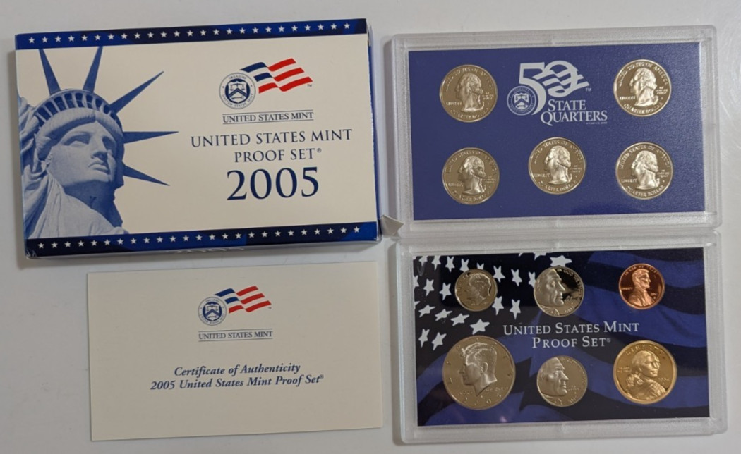 2005‑S U.S. Mint Proof Set – 11 Coin Clad – Box & COA – Clear Lenses
