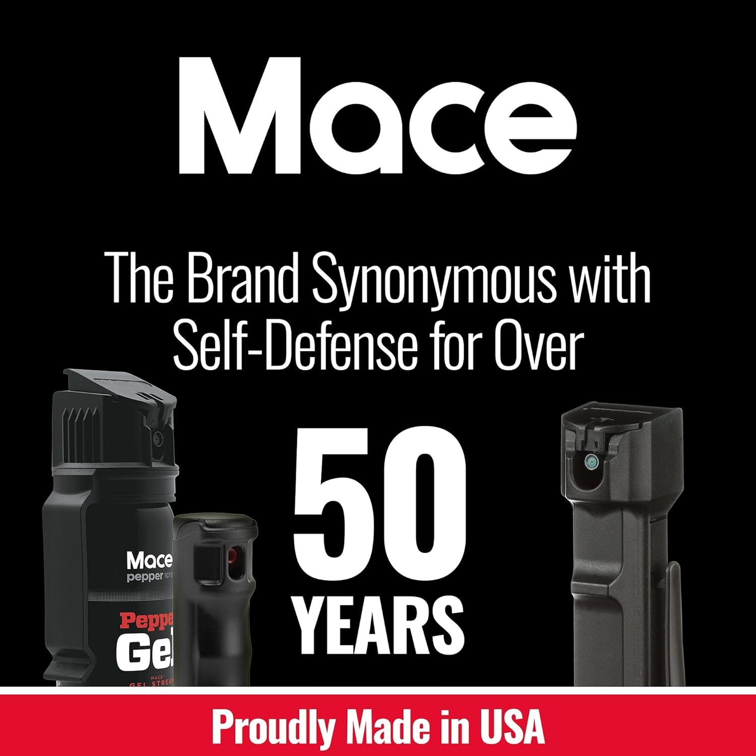 Mace 3-in-1 Pepper Spray — OC + Tear Gas + UV Dye, Flip-Top Safety Cap