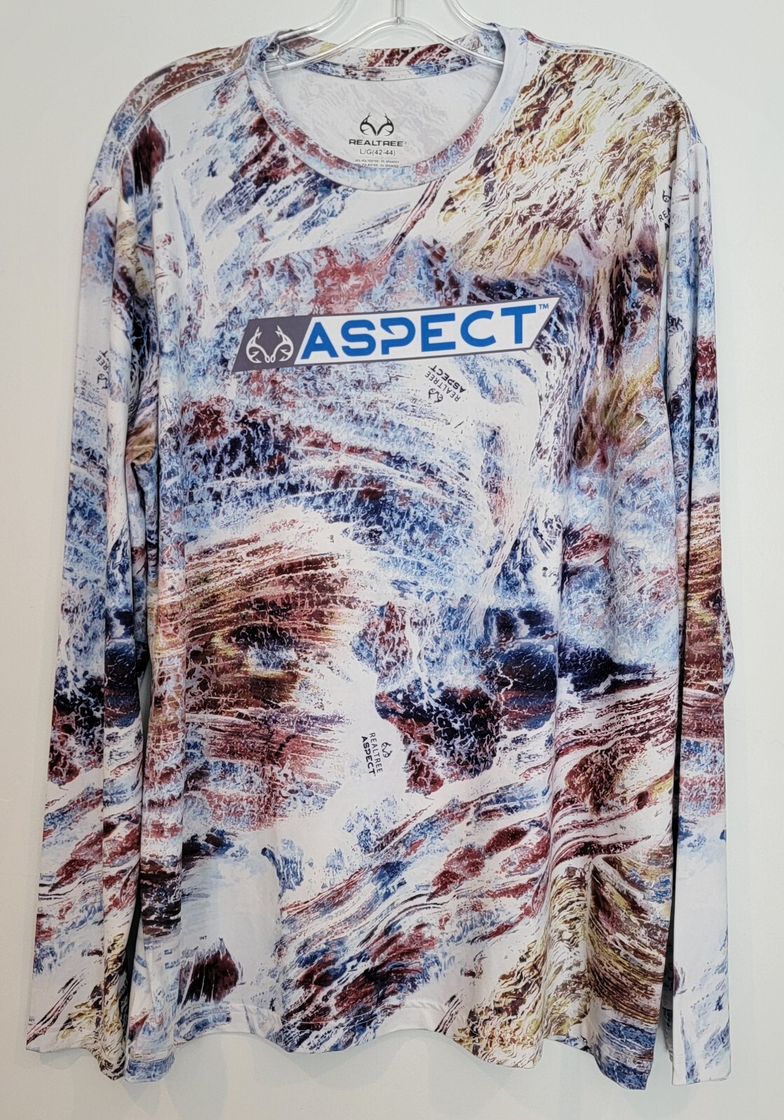 Realtree Aspect Shirt Long Sleeve Insect Repellent Tee Camo Men Size L/G(42-44)