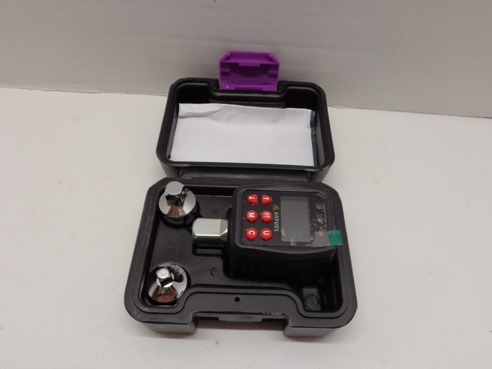 AnPuds 1/2" Digital Torque Adaptor with 3/8 and 1/4 adaptors in Case New