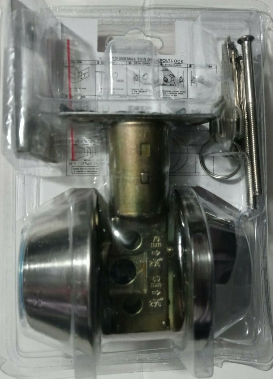 Entrance Lock Single Cylinder Deadbolt, Satin Stainless