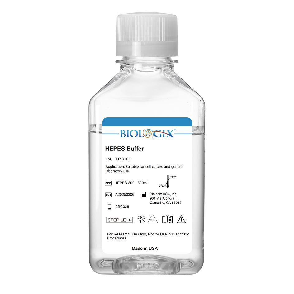 Biologix® HEPES Buffer, pH7.3, Sterile, 500mL/ Bottle, 10 Bottles/Case