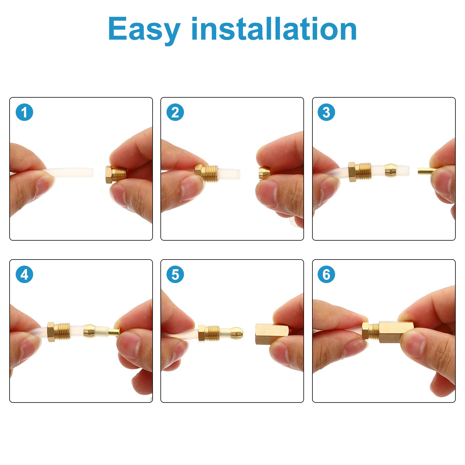 60Pcs Brass Compression Insert Compression Insert Tube Support for 1/8" OD Tube