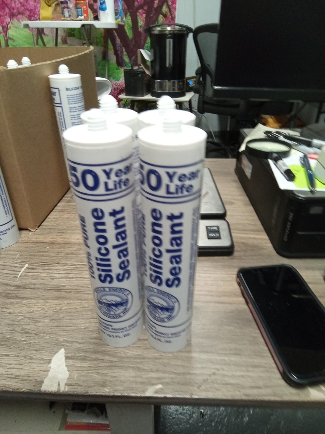 4 Pkg Whole Energy 100% Silicone Sealant, 10.3 Fl-Oz, Clear 236 Dt