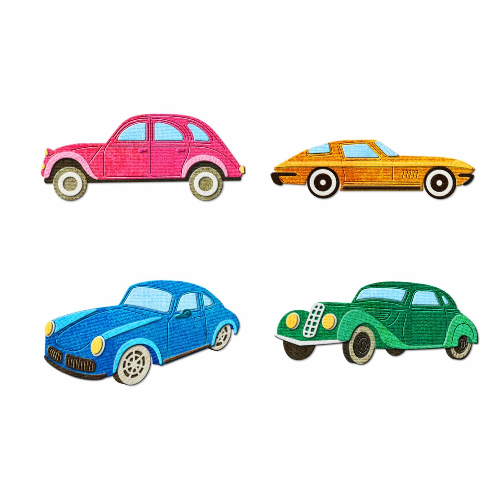 Retro Sports Cars Die Cuts for Card Making, Paper Embossing Metal Cutting Die...