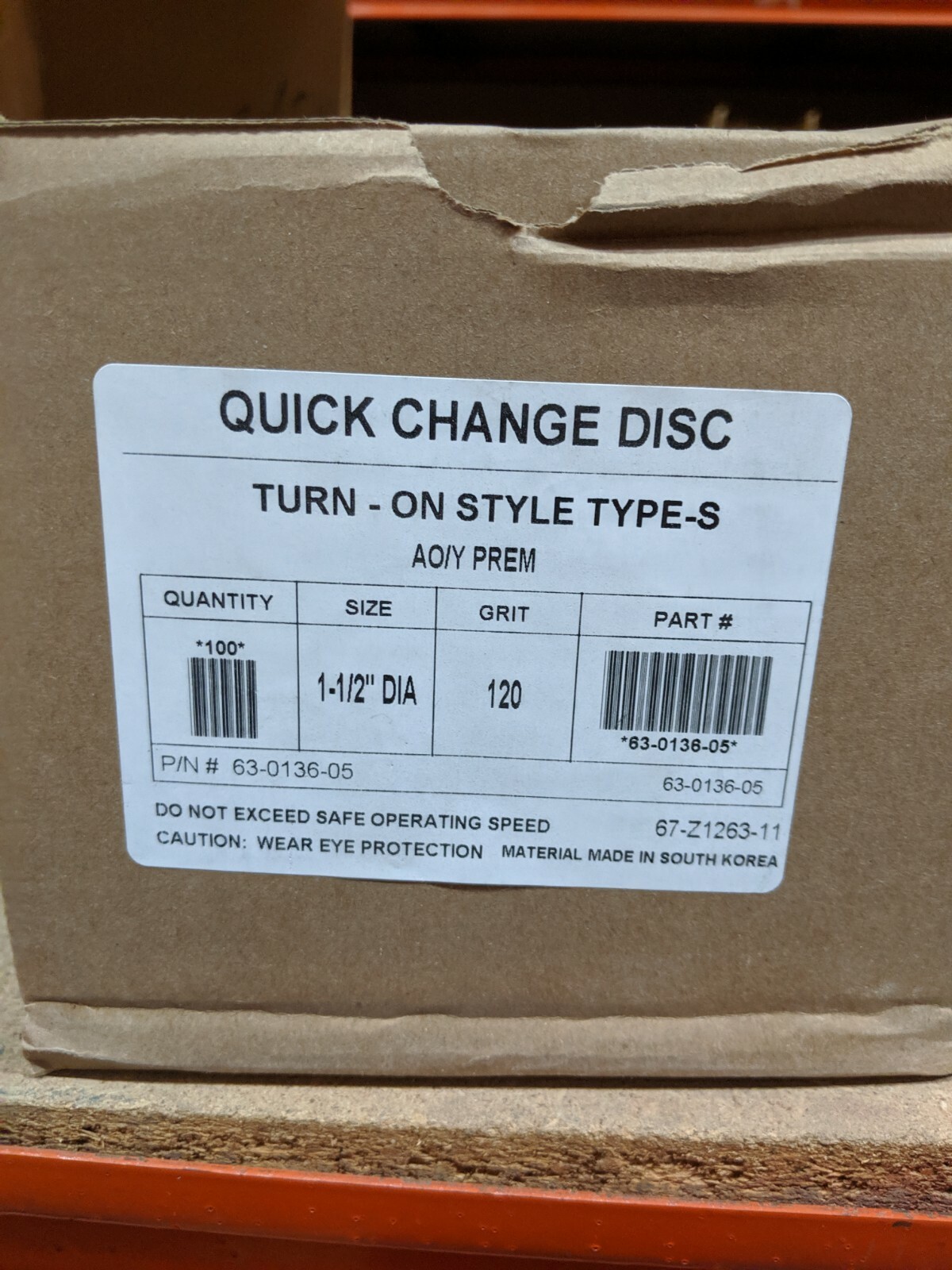 PRECISION ABRASIVES 63-0136 - A/O QUICK CHANGE LAMINATED DISCS 1-1/2" - 100 pack