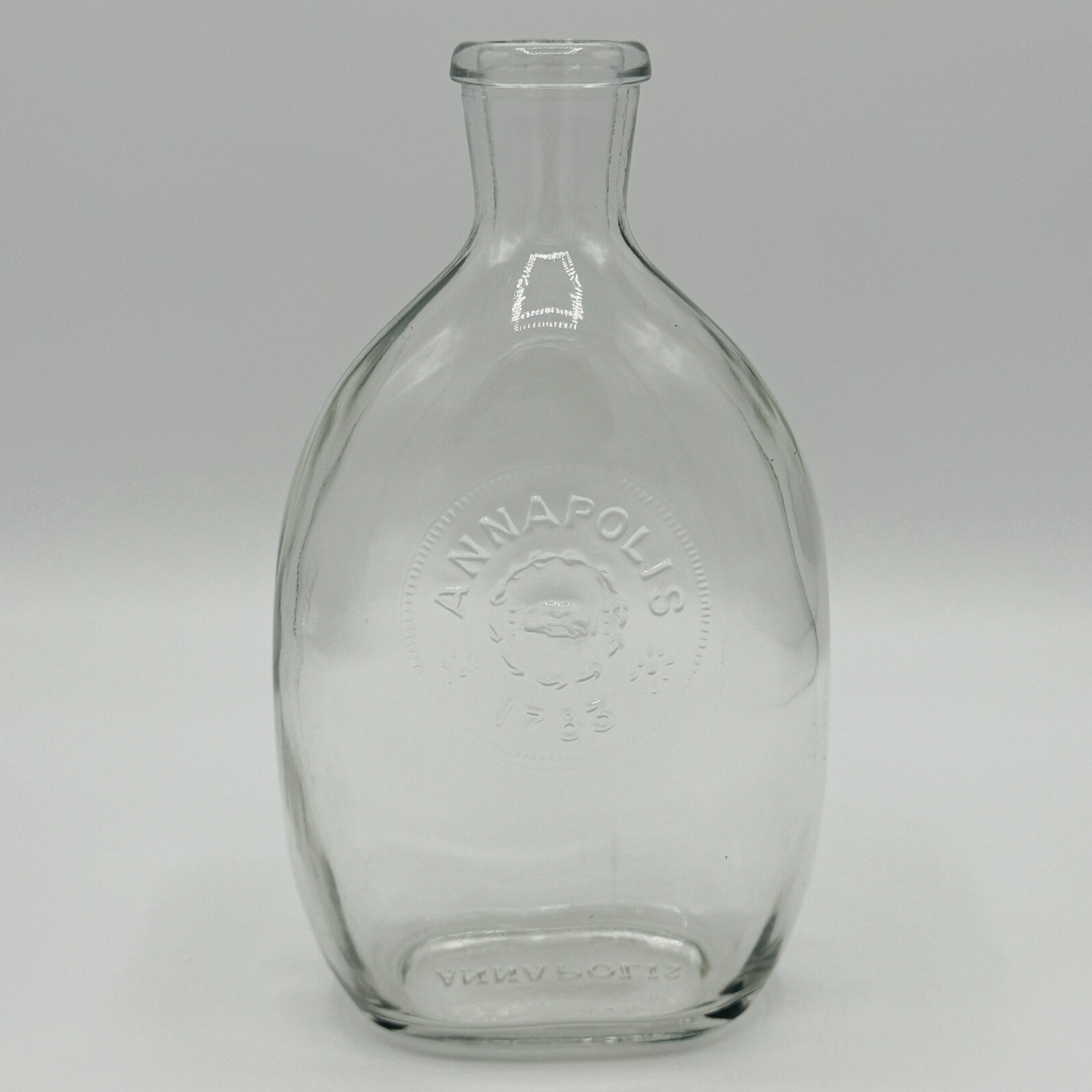 VINTAGE 1967 ANNAPOLIS MD ANNIVERSARY CLEAR GLASS BOTTLE - (1694 - 1967)