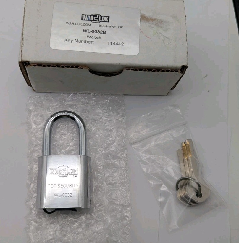 WAR LOK wl-8032b warlok Pad Lock with 2 Keys PADLOCK NEW READ
