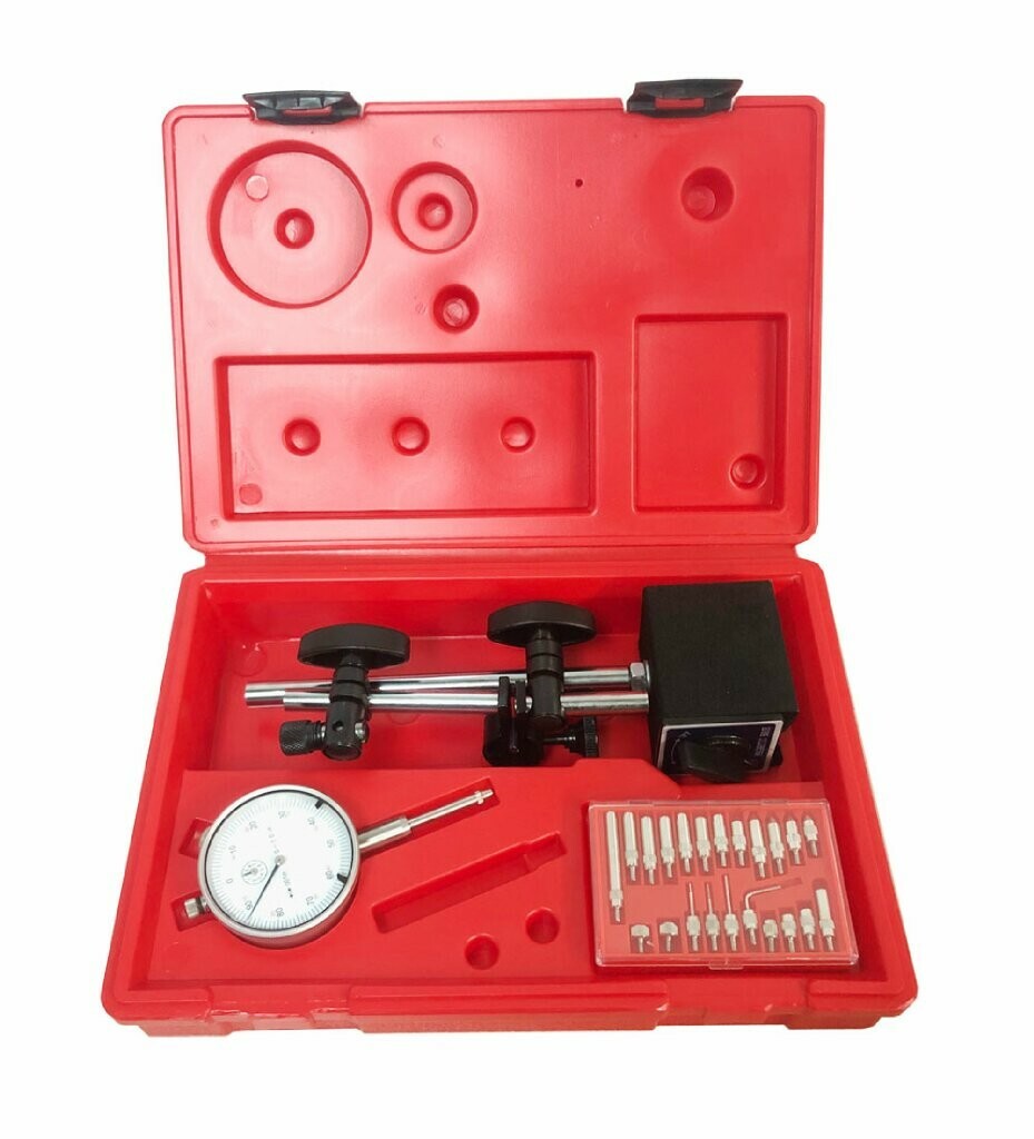 1'' Dial Indicator w/ Magnetic Base Holder Fine .001 Graduation + 22 Point Set
