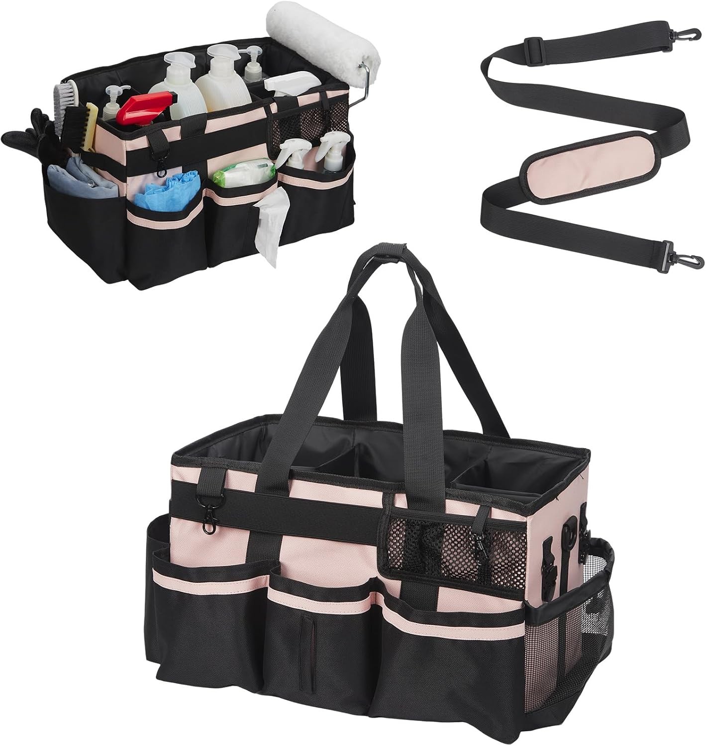 Wearable Cleaning Caddy Extra Large Waterproof Oxford Bag Adjustable Belt