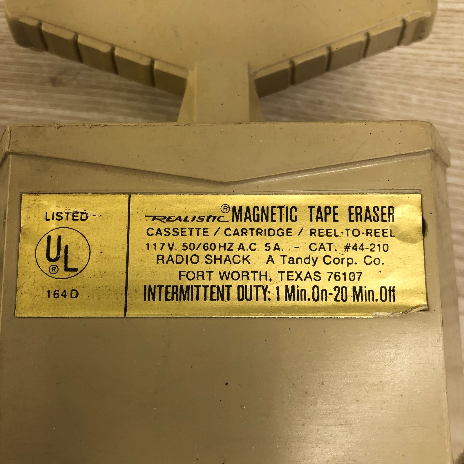 Realistic Magnetic Tape Eraser - 44-210 - Cassette Cartridge Reel-To-Reel WORKS!
