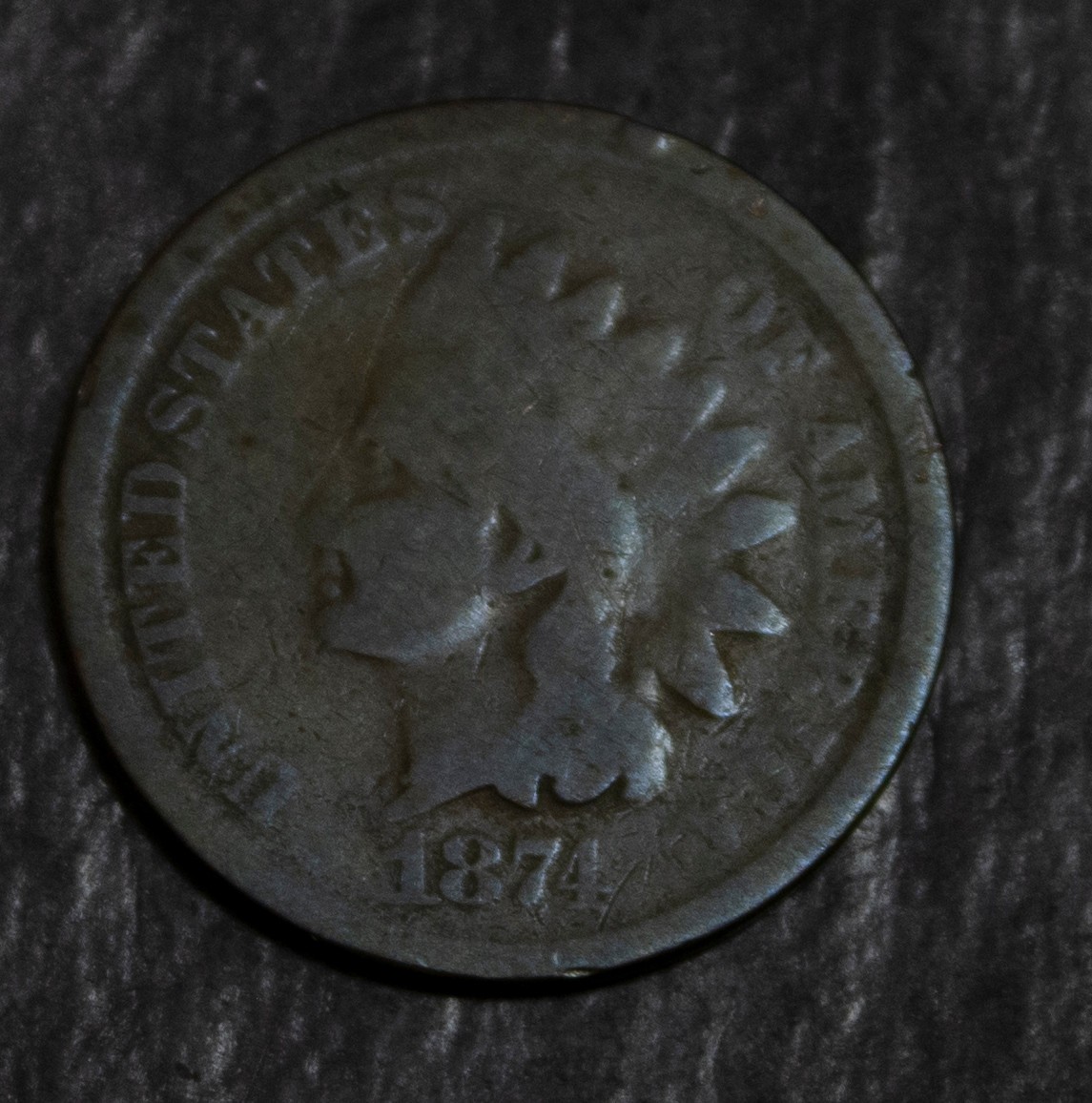 1874 Indian Cent Good  Lot F 920