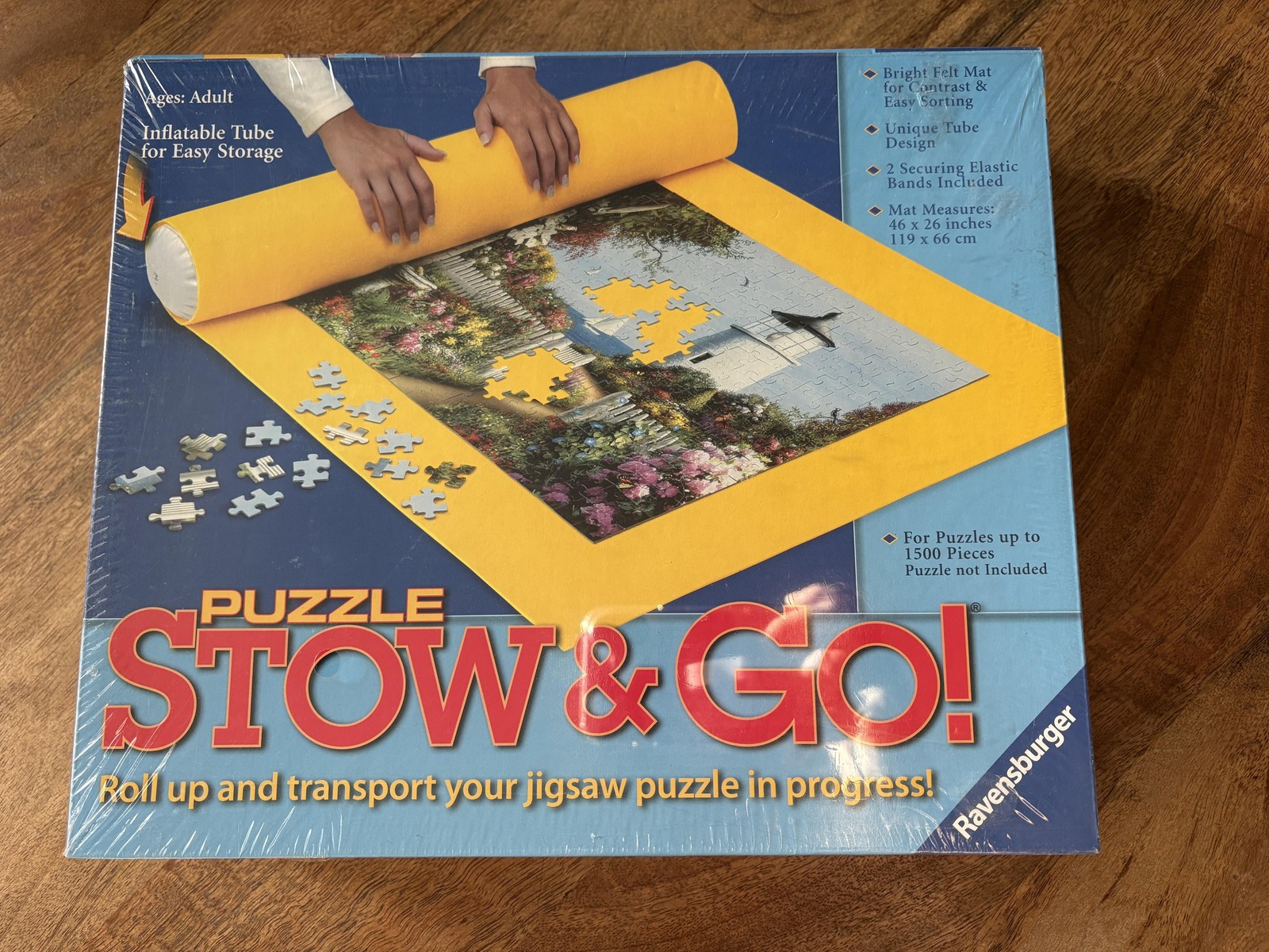 Ravensburger Puzzle Stow & Go Jigsaw Mat Inflatable Tube Yellow 1500 Pc New