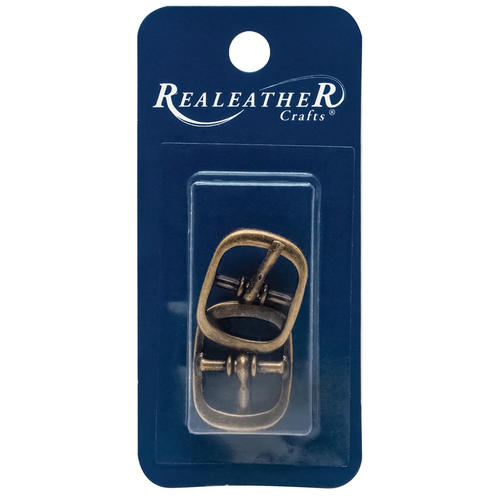 Realeather(R) Crafts Belt Buckle 1/2" 2/Pkg-Antique Brass - 3 Pack