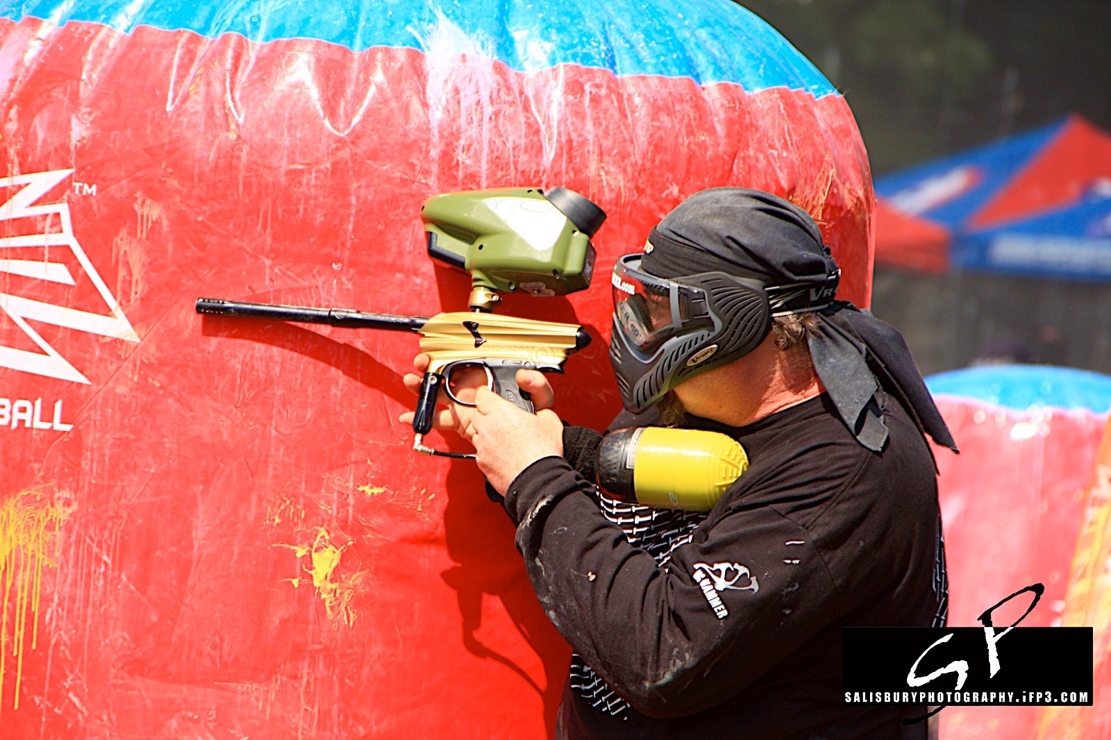 Old School Game Worn Dye Paintball Headband