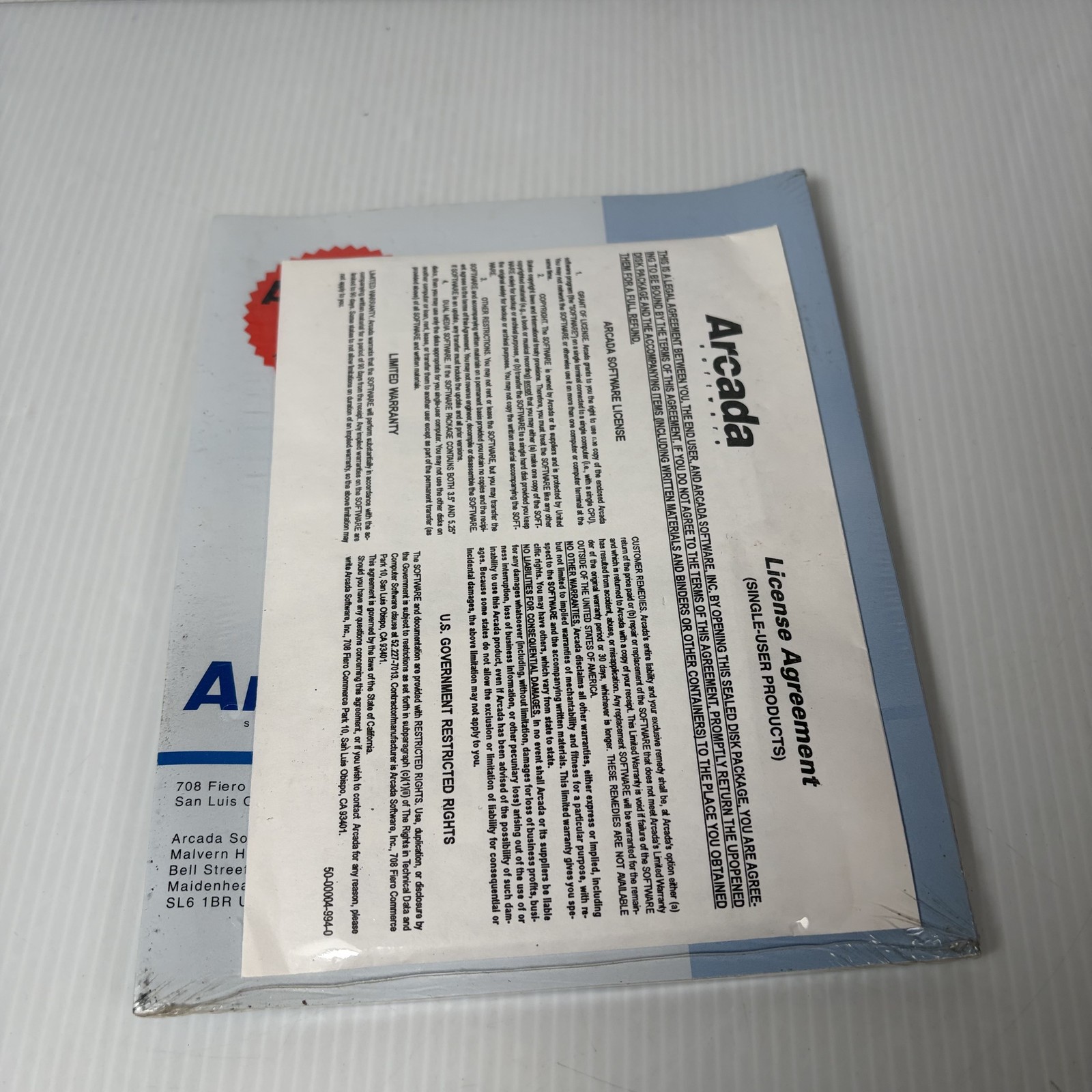 Arcada Backup for Minicartridge DOS Windows 95 Enabled TEAC V5.0a with Software
