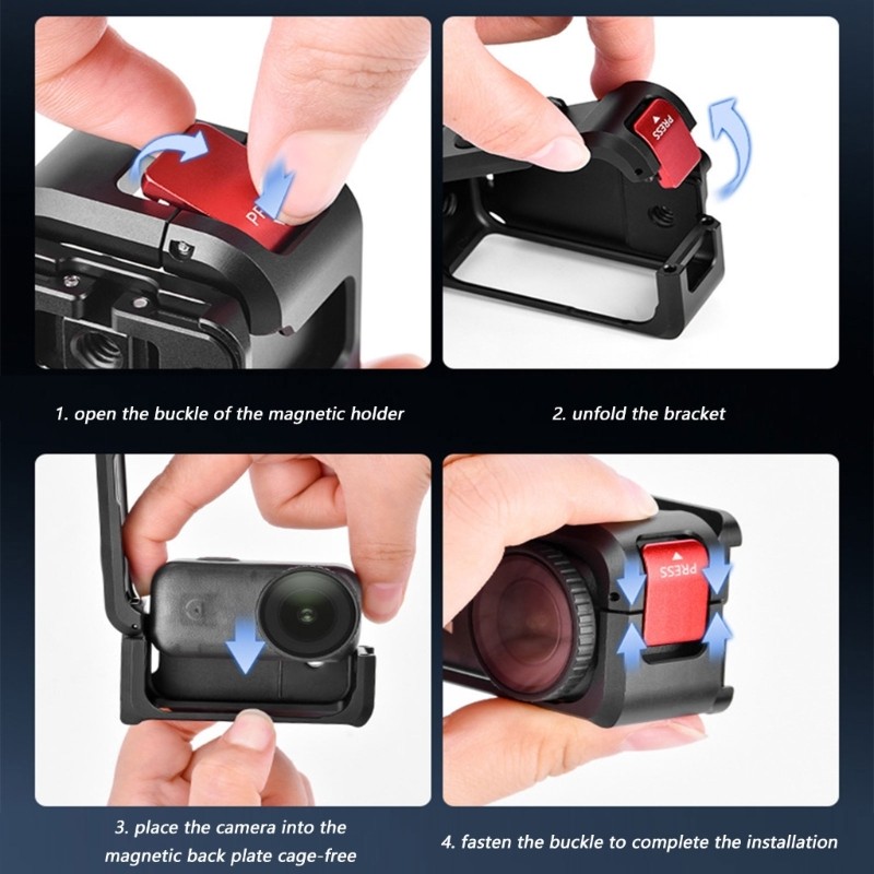 Metal Cage For Action Camera Fastening And Multiple Expansion Port