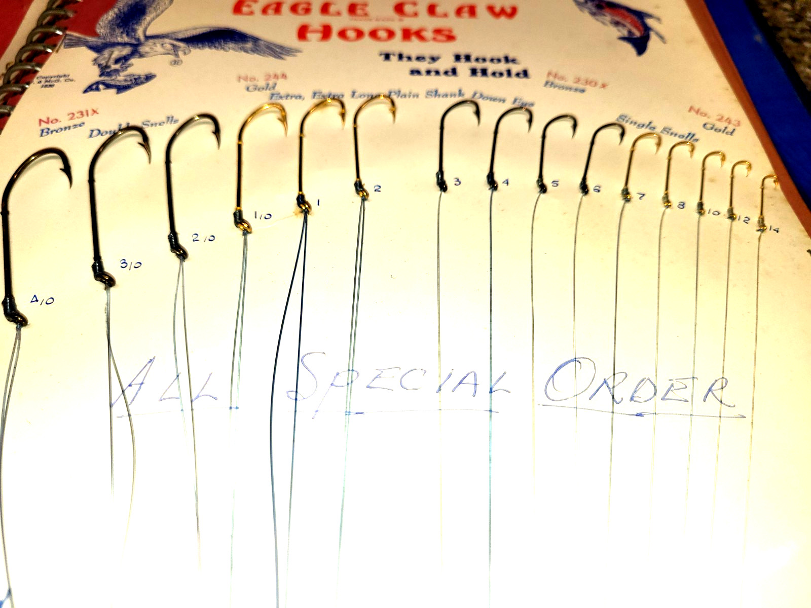 Wright & McGill Eagle Claw fishing Hooks Salesman Sample 14 pages