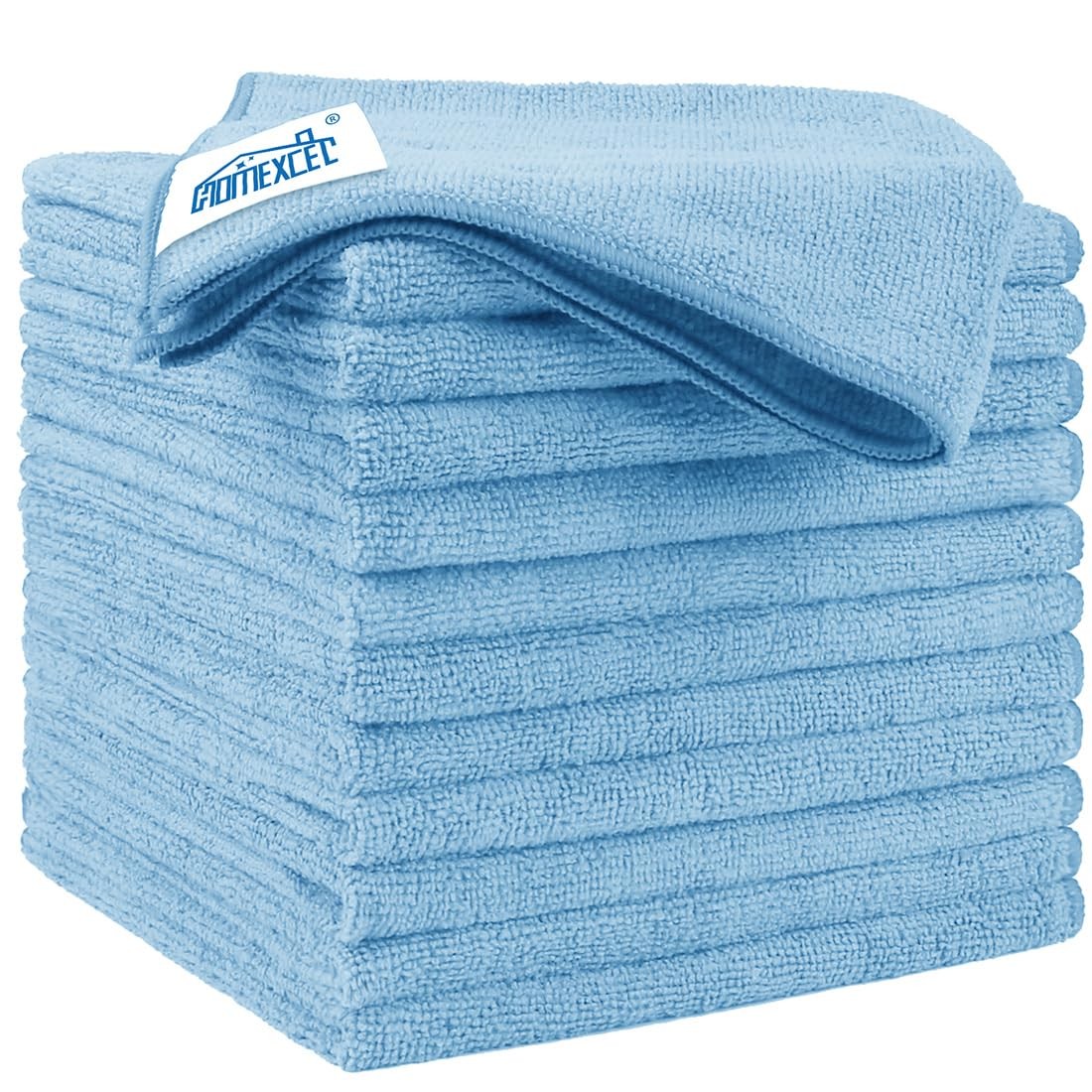 HOMEXCEL Blue Microfiber Cleaning Cloth 12 Pack, 12.5 x Inch,