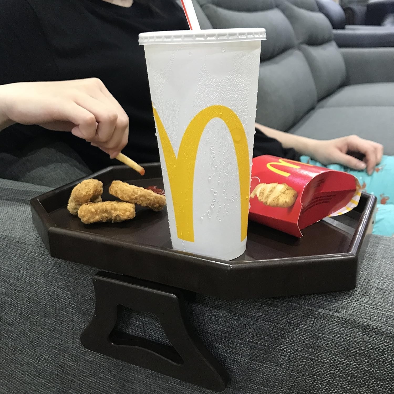 Sofa Arm Clip Table, Armrest Tray Table, Drinks/Remote Control/Snacks Holder ...